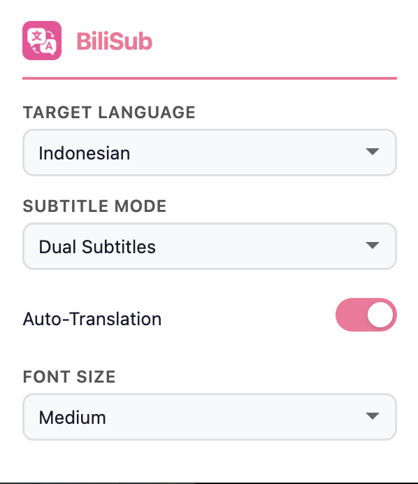 Extension Popup Setting
